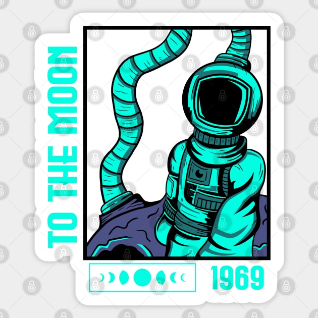 to the moon Sticker by imkram2x